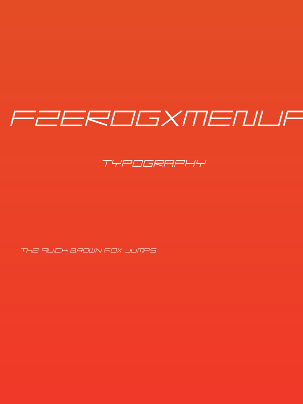 FZeroGXMenuFont-ThinOblique Poster