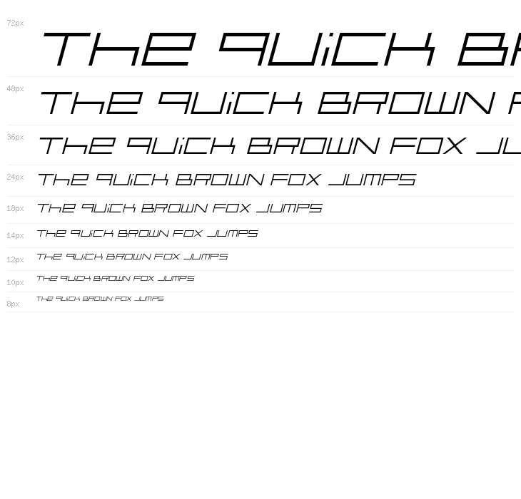 FZeroGXMenuFont-ThinOblique Waterfall