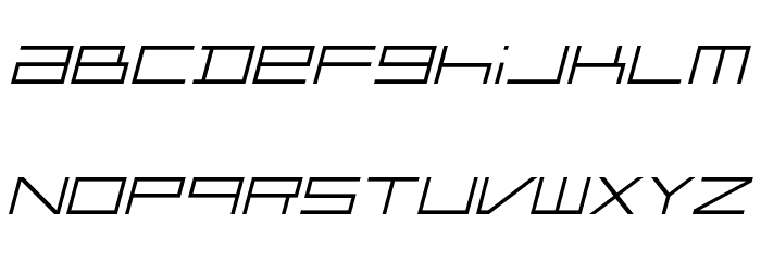 FZeroGXMenuFont-ThinOblique Font LOWERCASE