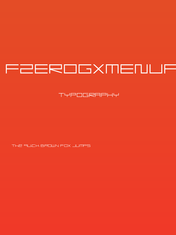 FZeroGXMenuFont-Thin Poster