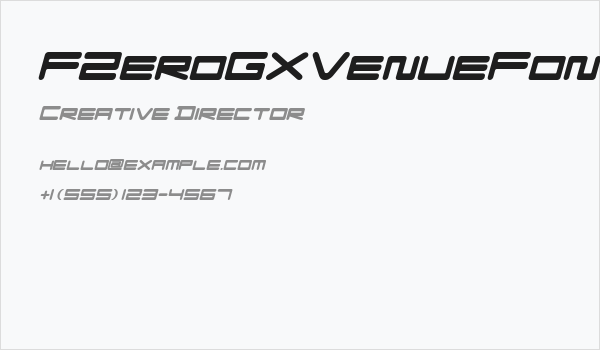 FZeroGXVenueFont-Oblique Business Card