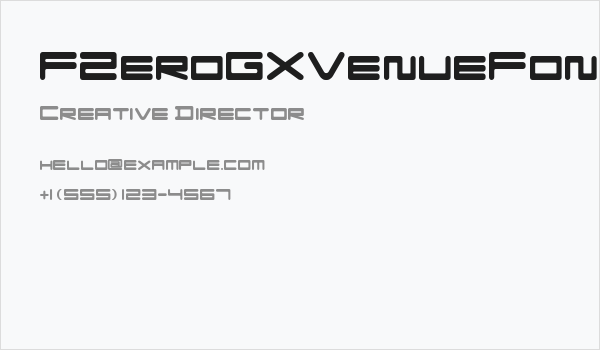 FZeroGXVenueFont-Regular Business Card