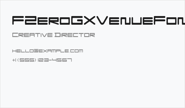 FZeroGXVenueFont-SemiLight Business Card