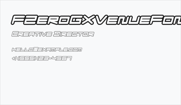 FZeroGXVenueFontOutlines-Obl Business Card