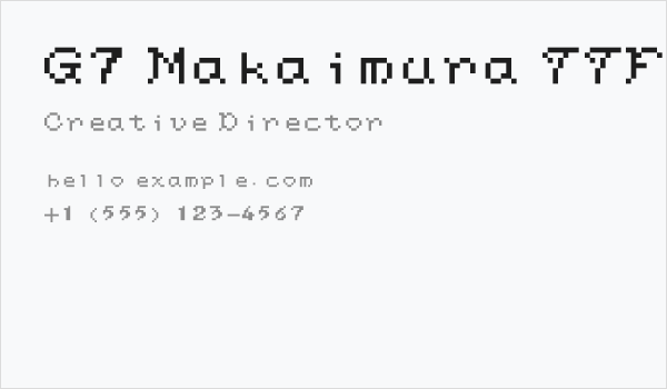 G7 Makaimura TTF Business Card