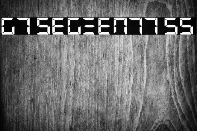 G7 Segment7 S5 Schriftart examples