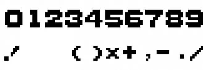 G7 Taito Elevator Action etc. Font Alte caractere