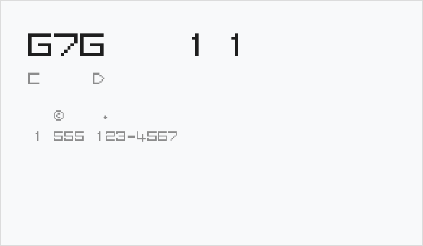 G7Gradius1[1 byte font] Business Card