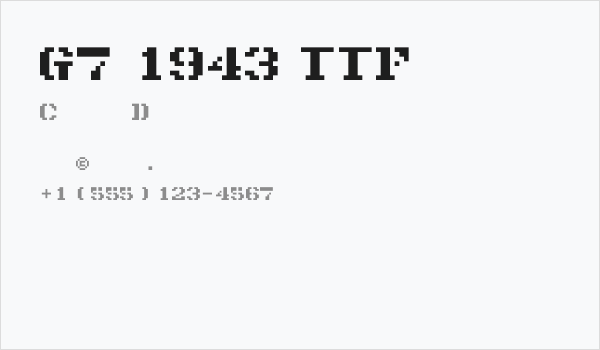 G7_1943 TTF Business Card