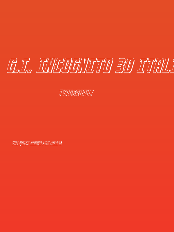 G.I. Incognito 3D Italic Poster