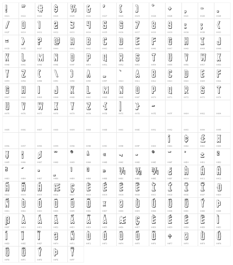 G.I. Incognito 3D Regular Character Map