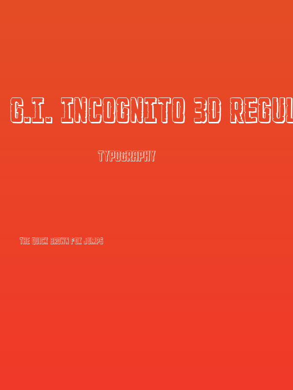 G.I. Incognito 3D Regular Poster