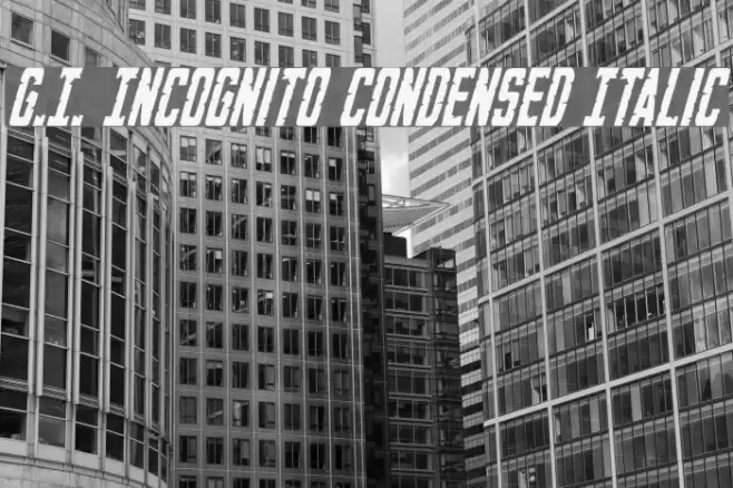 G.I. Incognito Condensed Italic Fonte examples