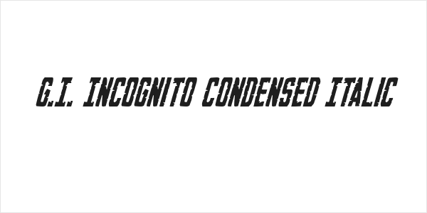 G.I. Incognito Condensed Italic Logo