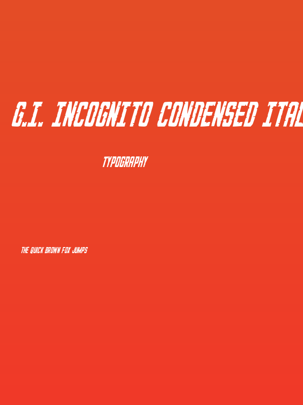 G.I. Incognito Condensed Italic Poster