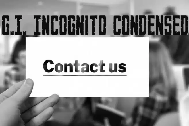 G.I. Incognito Condensed Fonte examples