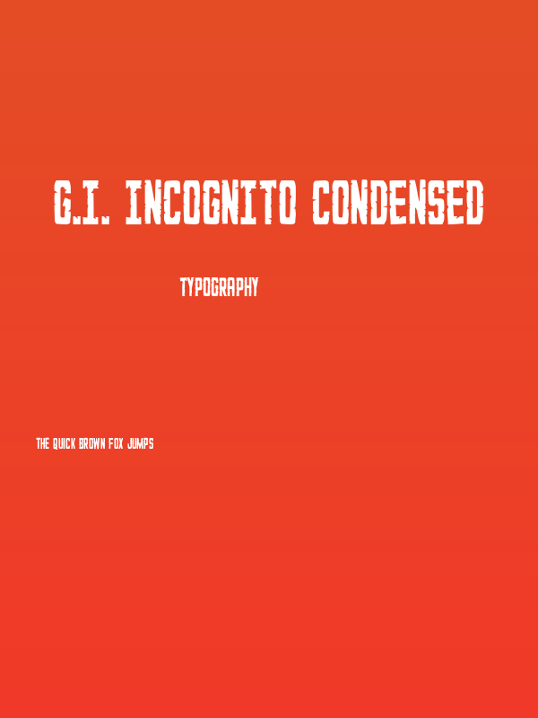 G.I. Incognito Condensed Poster
