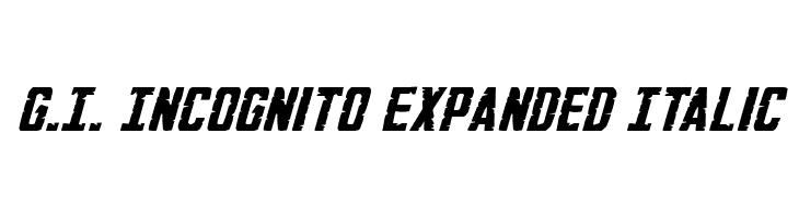 G.I. Incognito Expanded Italic Font