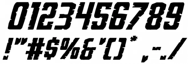 G.I. Incognito Expanded Italic Font OTHER CHARS