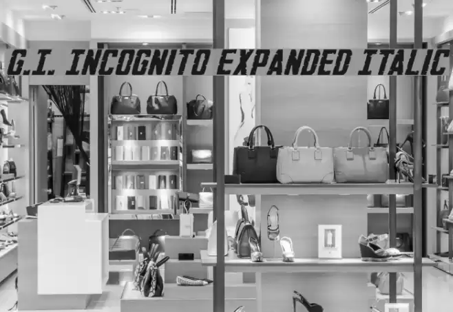 G.I. Incognito Expanded Italic Font examples