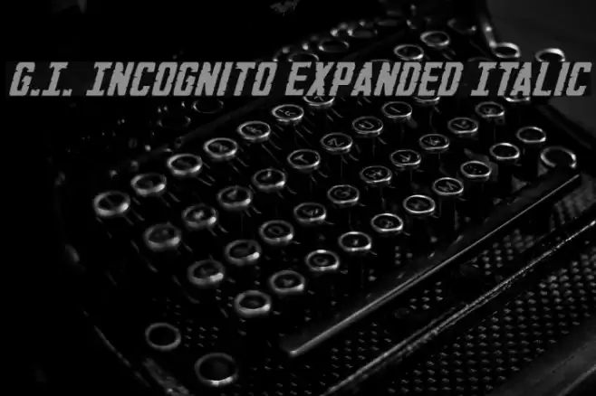G.I. Incognito Expanded Italic Font examples