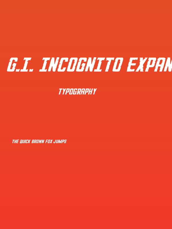 G.I. Incognito Expanded Italic Poster