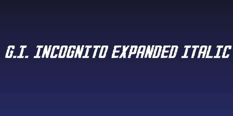 G.I. Incognito Expanded Italic Social Header
