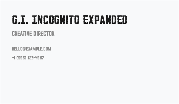 G.I. Incognito Expanded Business Card