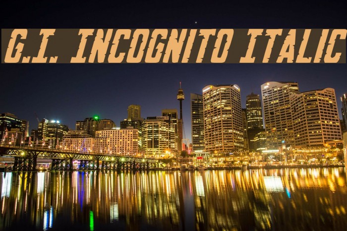 G.I. Incognito Italic Font examples