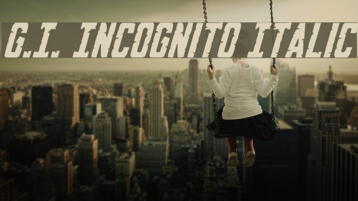 G.I. Incognito Italic Font examples