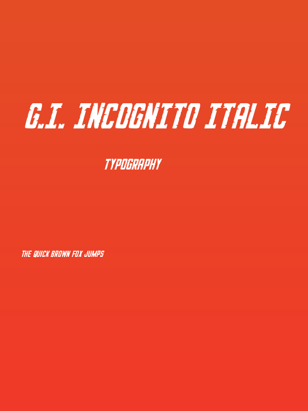 G.I. Incognito Italic Poster