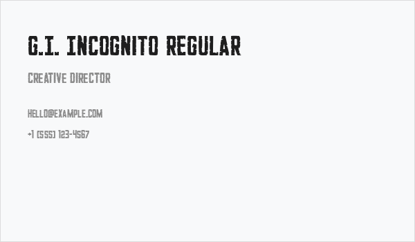 G.I. Incognito Regular Business Card