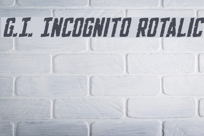 G.I. Incognito Rotalic Font examples