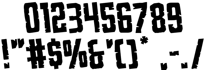 G.I. Incognito Rotated Regular Font OTHER CHARS