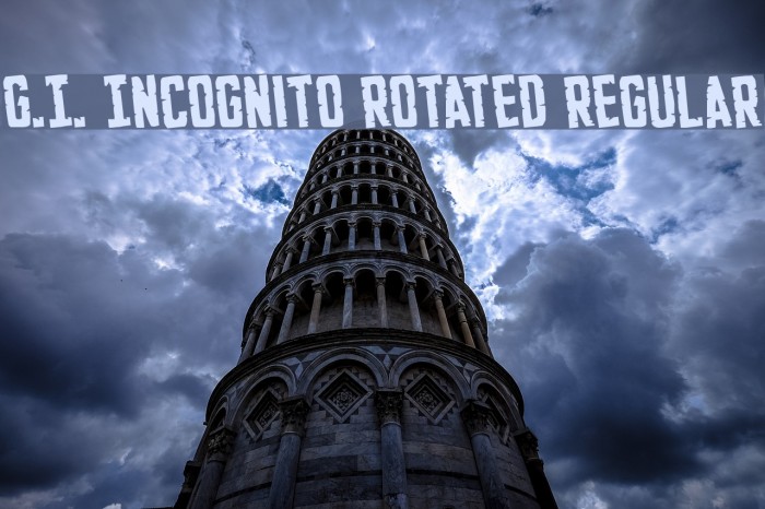 G.I. Incognito Rotated Regular Font examples
