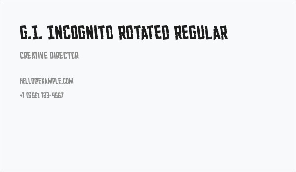 G.I. Incognito Rotated Regular Business Card