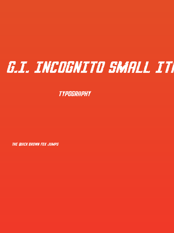 G.I. Incognito Small Italic Poster