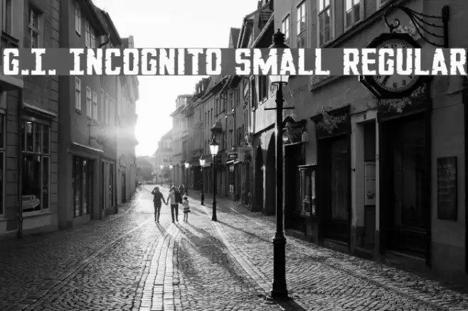 G.I. Incognito Small Regular Schriftart examples