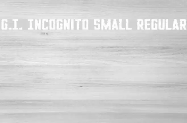 G.I. Incognito Small Regular Schriftart examples