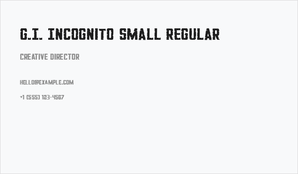 G.I. Incognito Small Regular Business Card