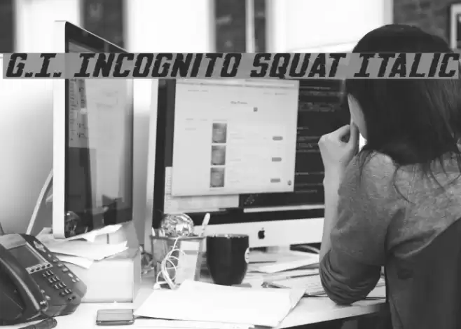 G.I. Incognito Squat Italic Font examples