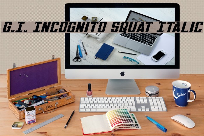 G.I. Incognito Squat Italic Font examples