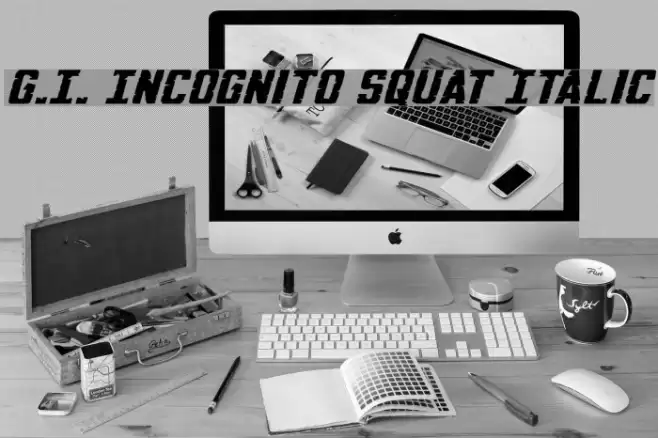 G.I. Incognito Squat Italic Font examples