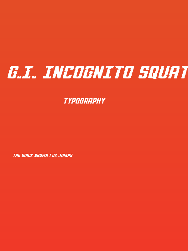 G.I. Incognito Squat Italic Poster