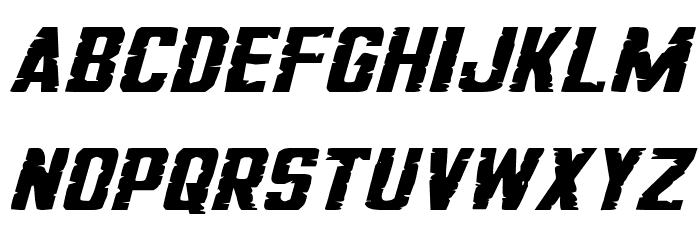 G.I. Incognito Squat Italic Font LOWERCASE