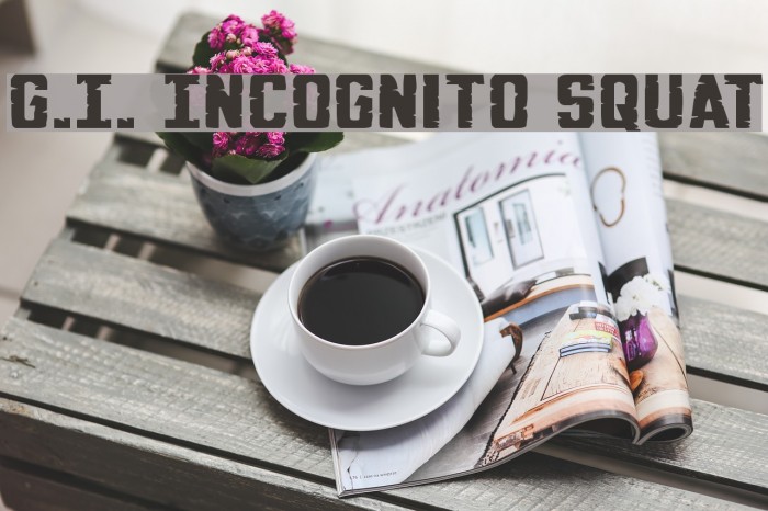 G.I. Incognito Squat Font examples