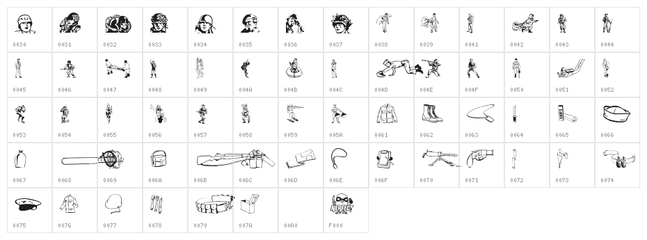 G.I. JERK COM "BATS Character Map