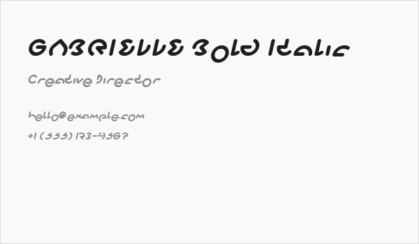 GABRIELLE Bold Italic Business Card