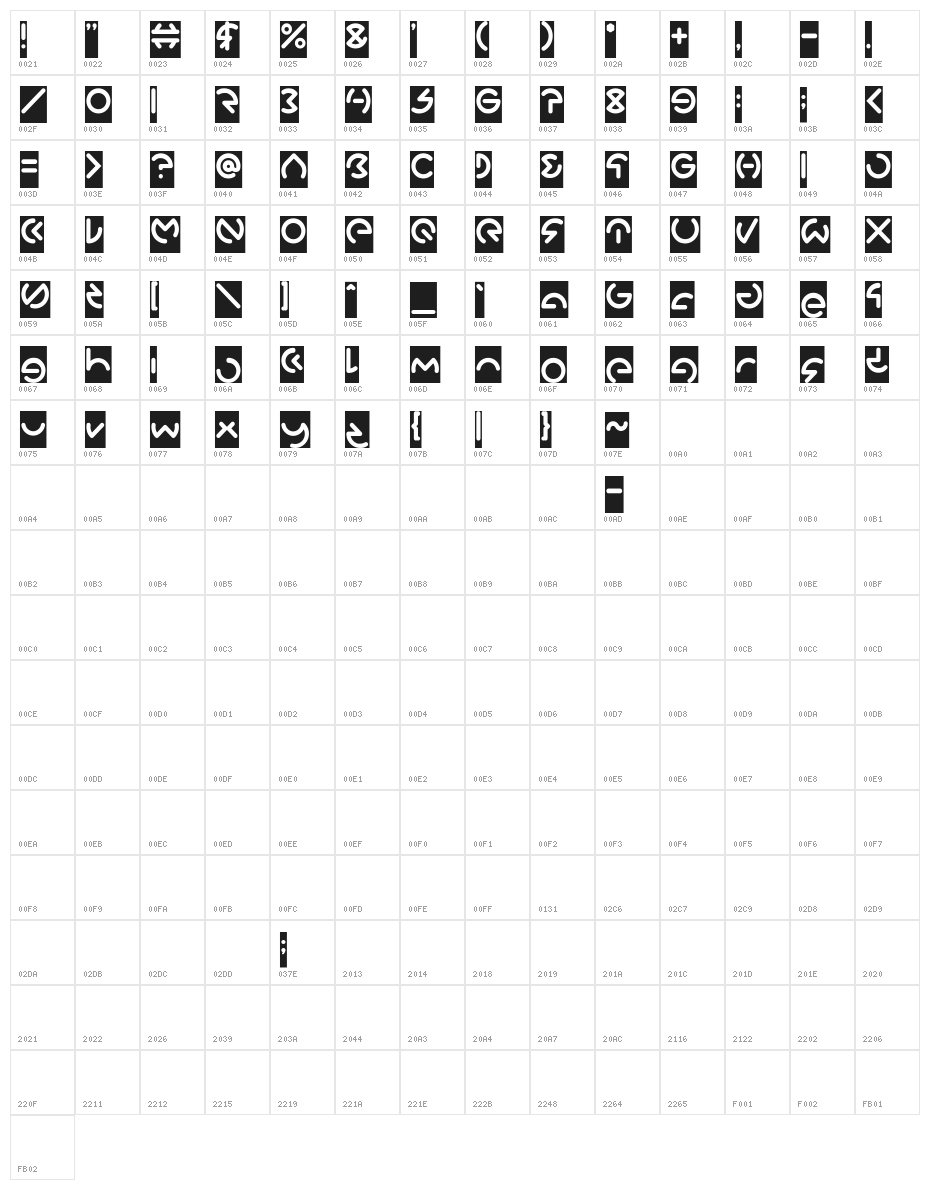 GABRIELLE-Inverse Character Map