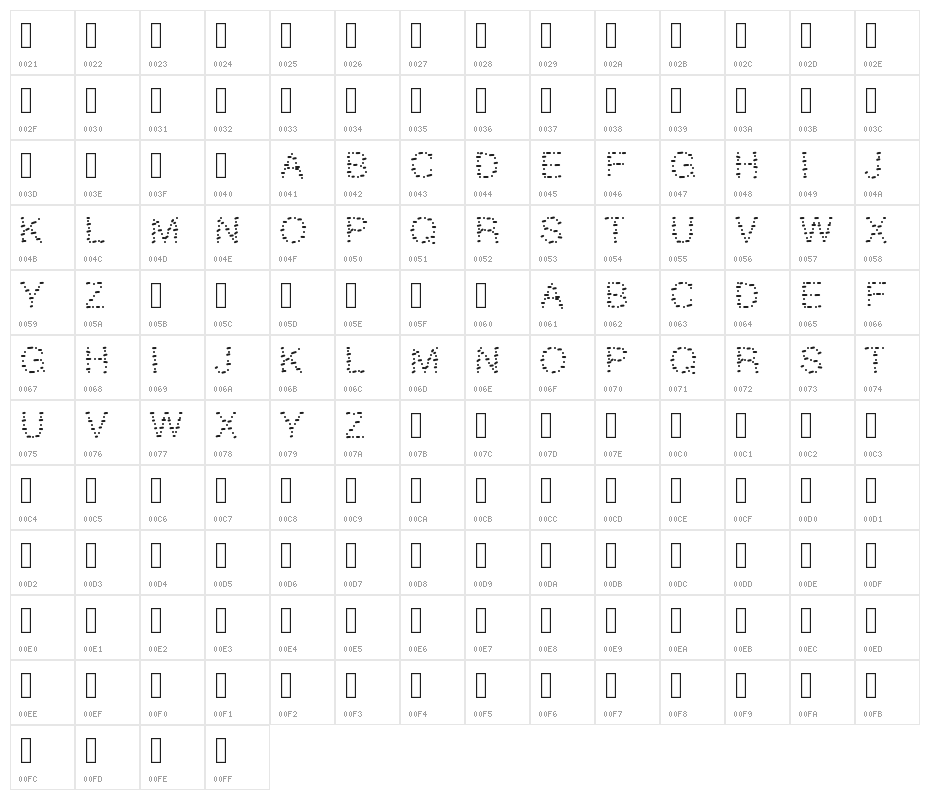 GAELLEnumber9 Character Map